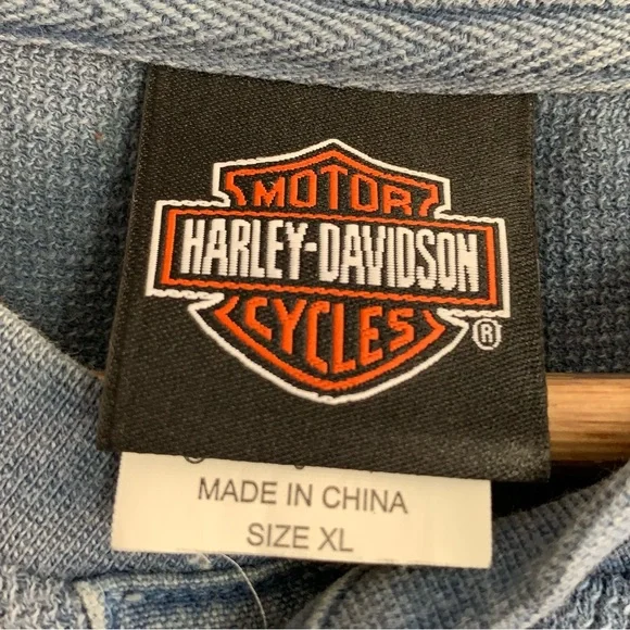 Harley-Davidson Blue Men's Shirt Sz XL - Picture 4 of 5